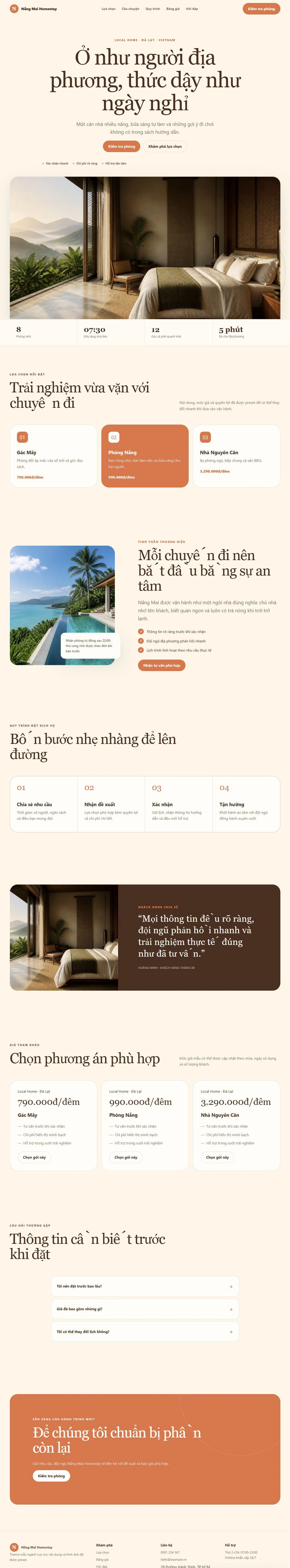 Ảnh xem trước theme Nắng Mai Homestay
