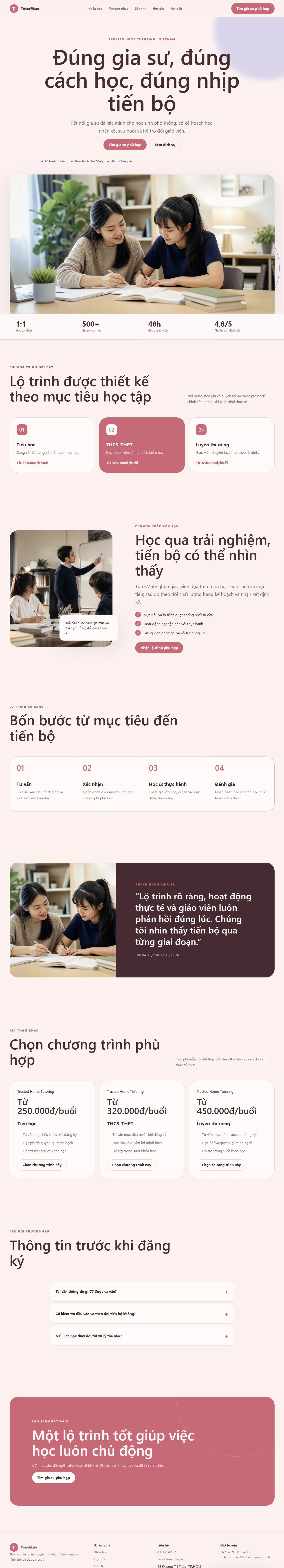Ảnh xem trước theme TutorMate