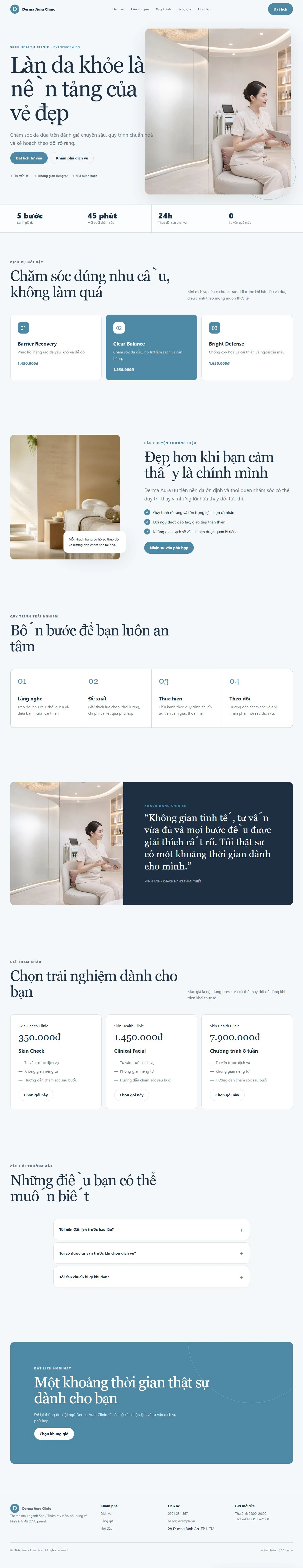 Ảnh xem trước theme Derma Aura Clinic