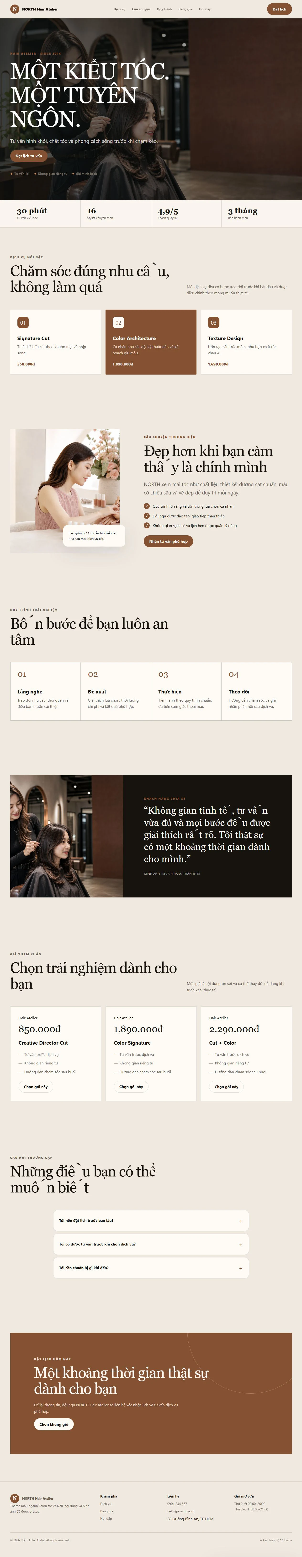 Ảnh xem trước theme NORTH Hair Atelier