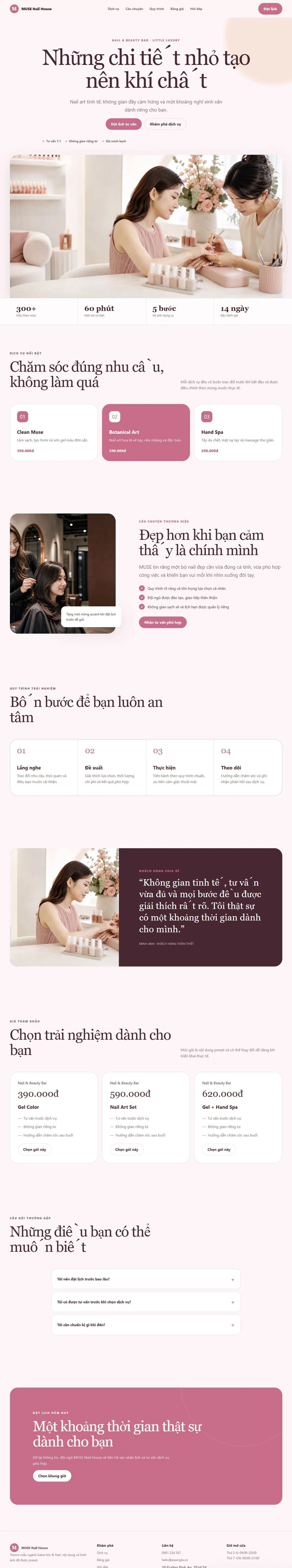 Ảnh xem trước theme MUSE Nail House