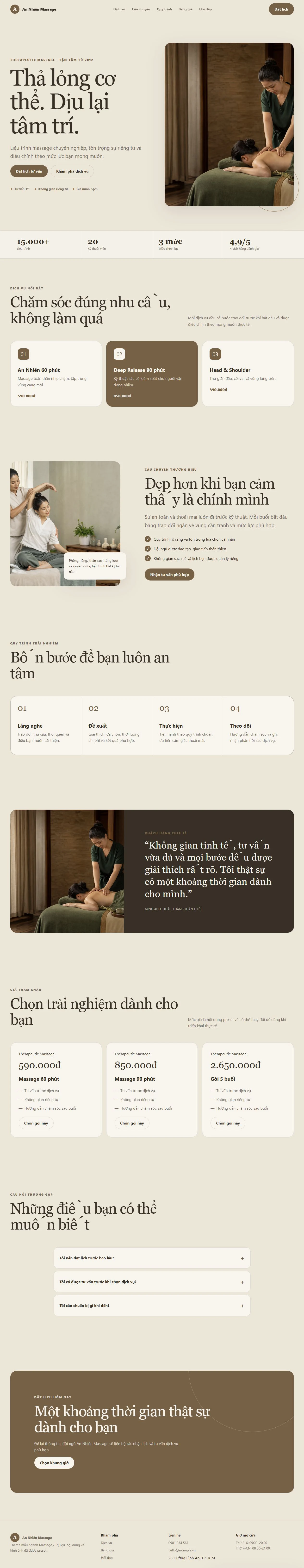 Ảnh xem trước theme An Nhiên Massage