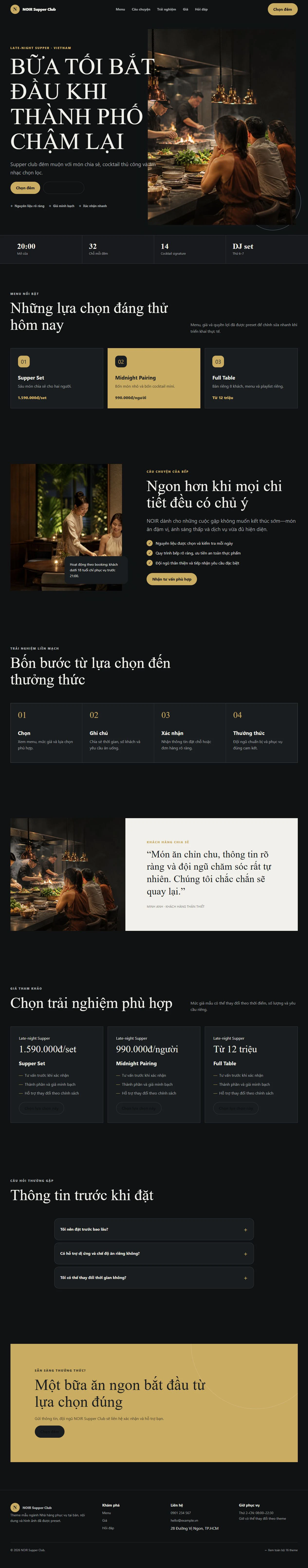Ảnh xem trước theme NOIR Supper Club
