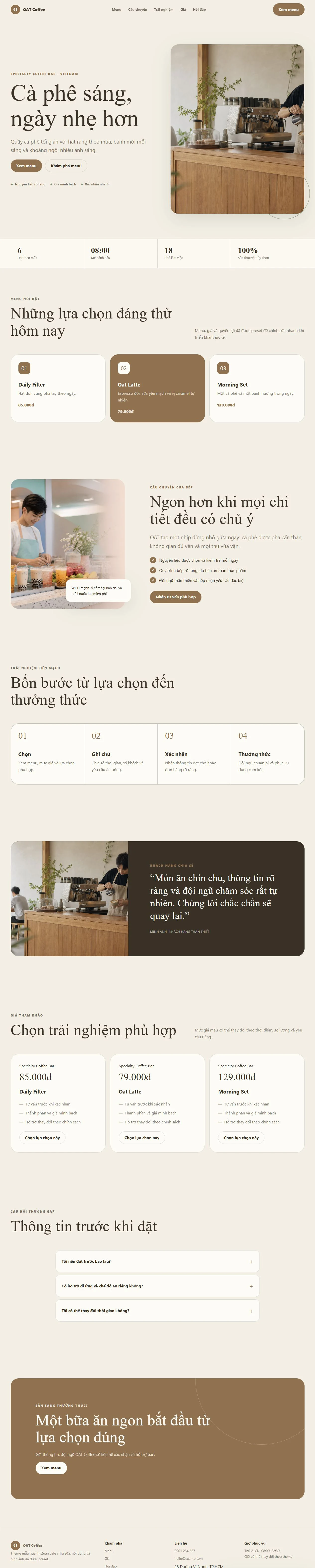 Ảnh xem trước theme OAT Coffee