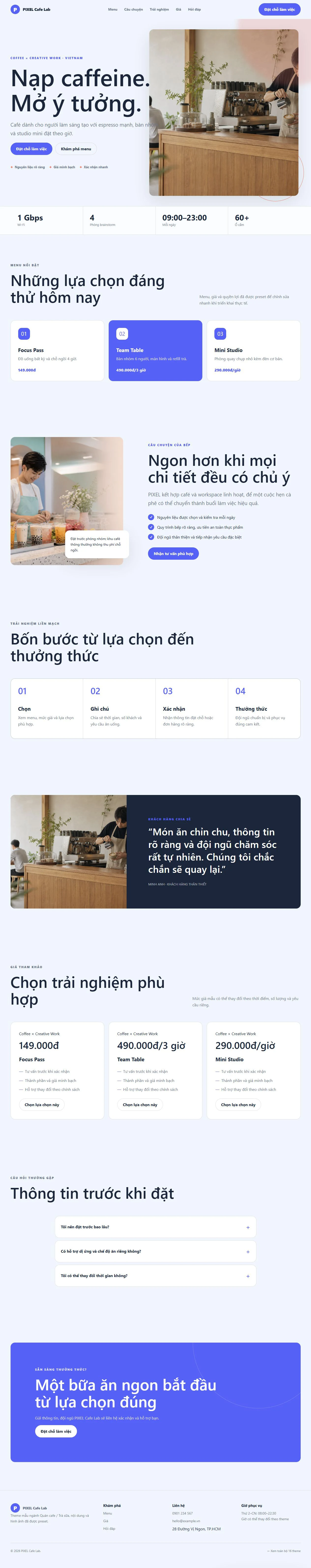 Ảnh xem trước theme PIXEL Cafe Lab