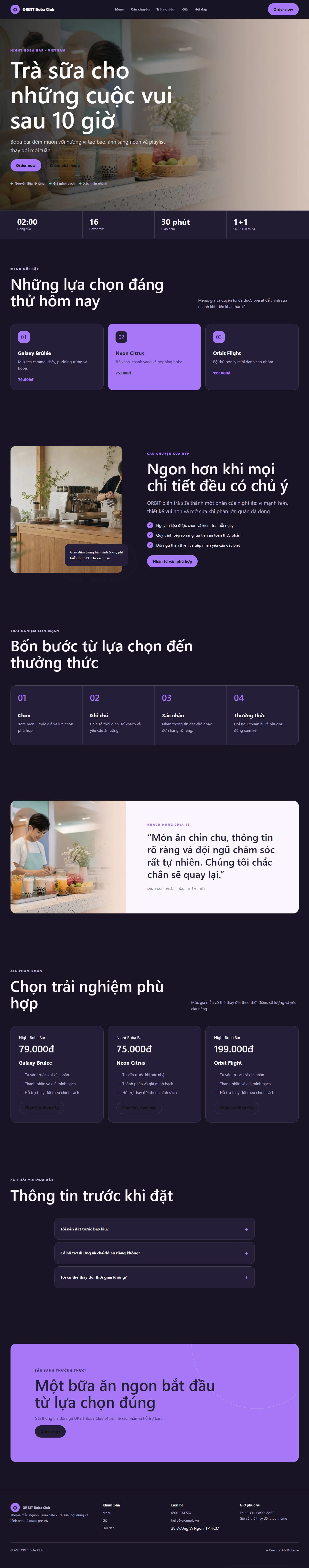 Ảnh xem trước theme ORBIT Boba Club