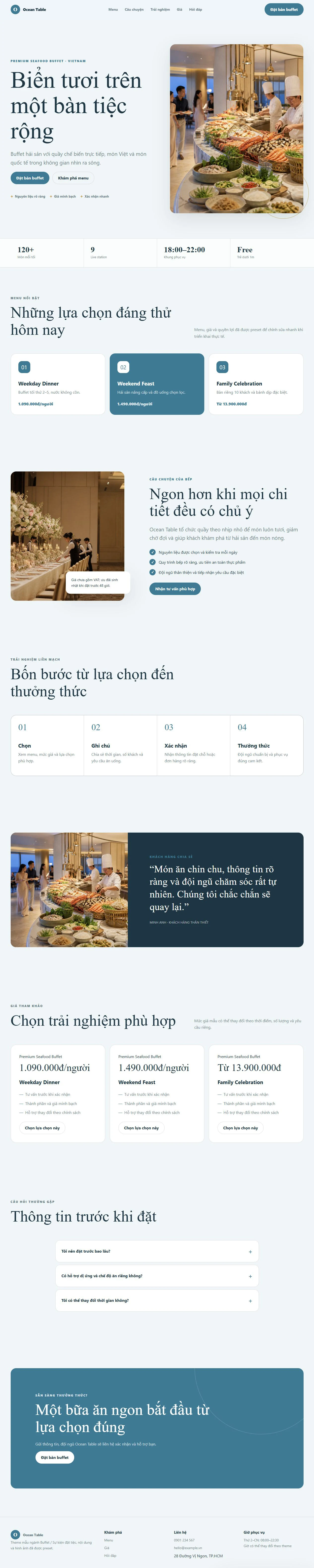 Ảnh xem trước theme Ocean Table