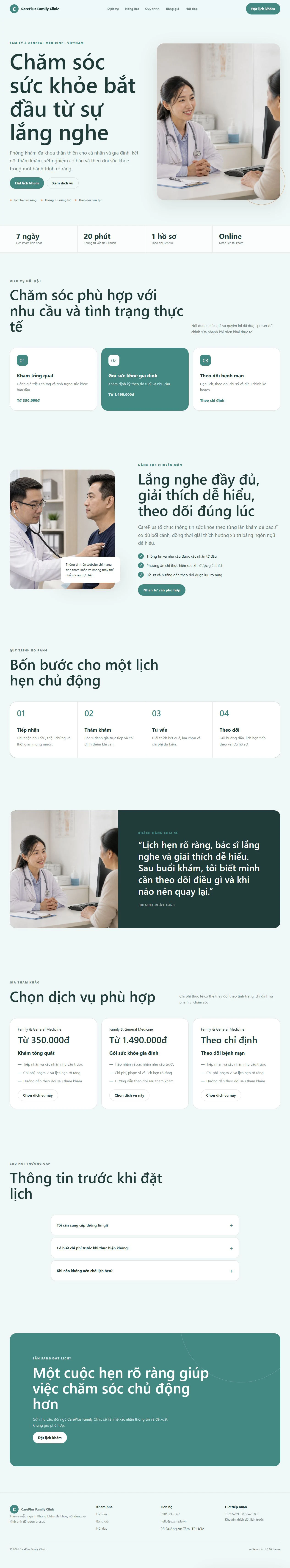 Ảnh xem trước theme CarePlus Family Clinic