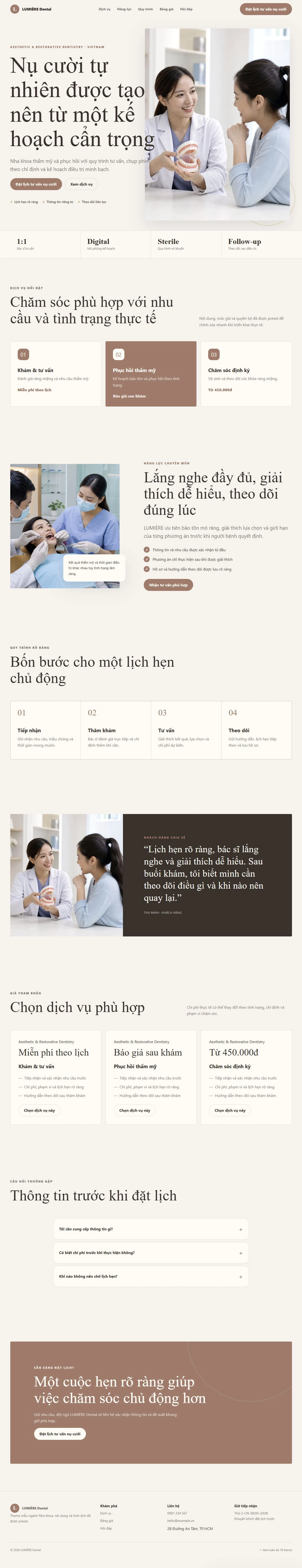 Ảnh xem trước theme LUMIÈRE Dental