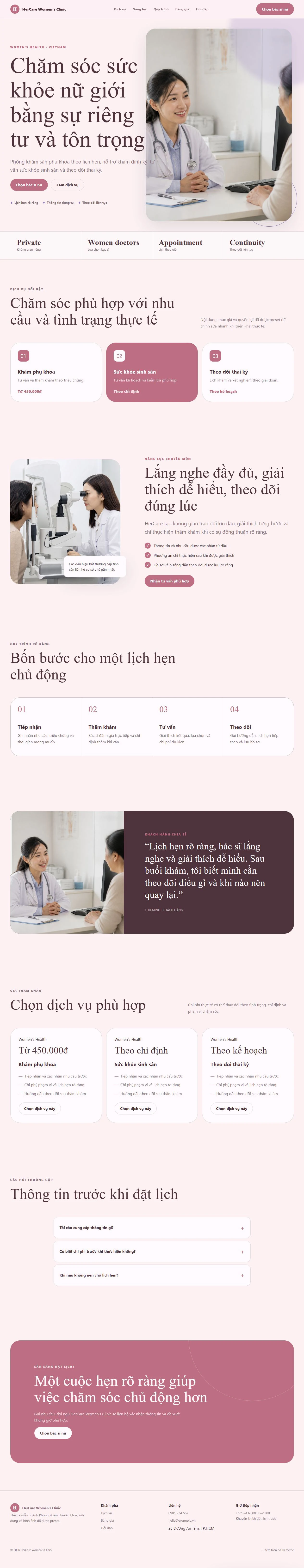 Ảnh xem trước theme HerCare Women's Clinic