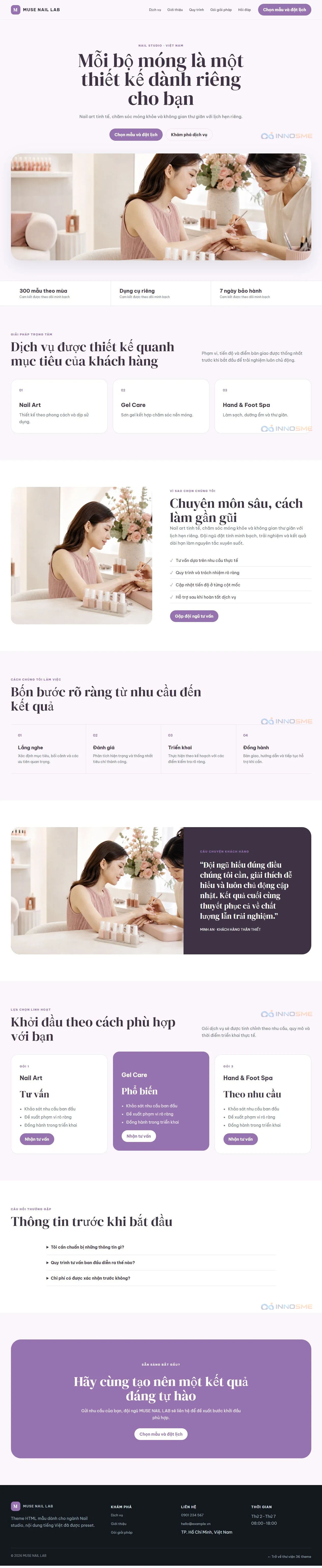 Ảnh xem trước theme MUSE NAIL LAB