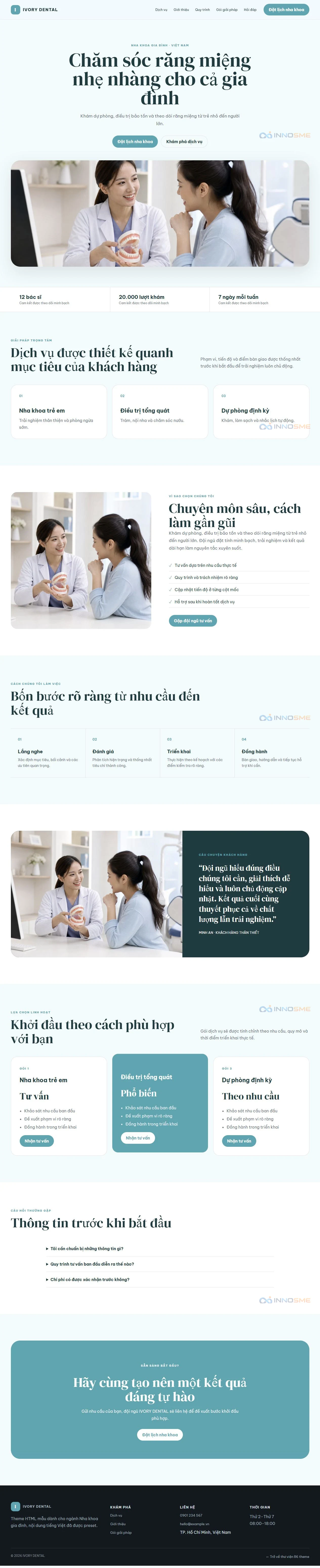 Ảnh xem trước theme IVORY DENTAL