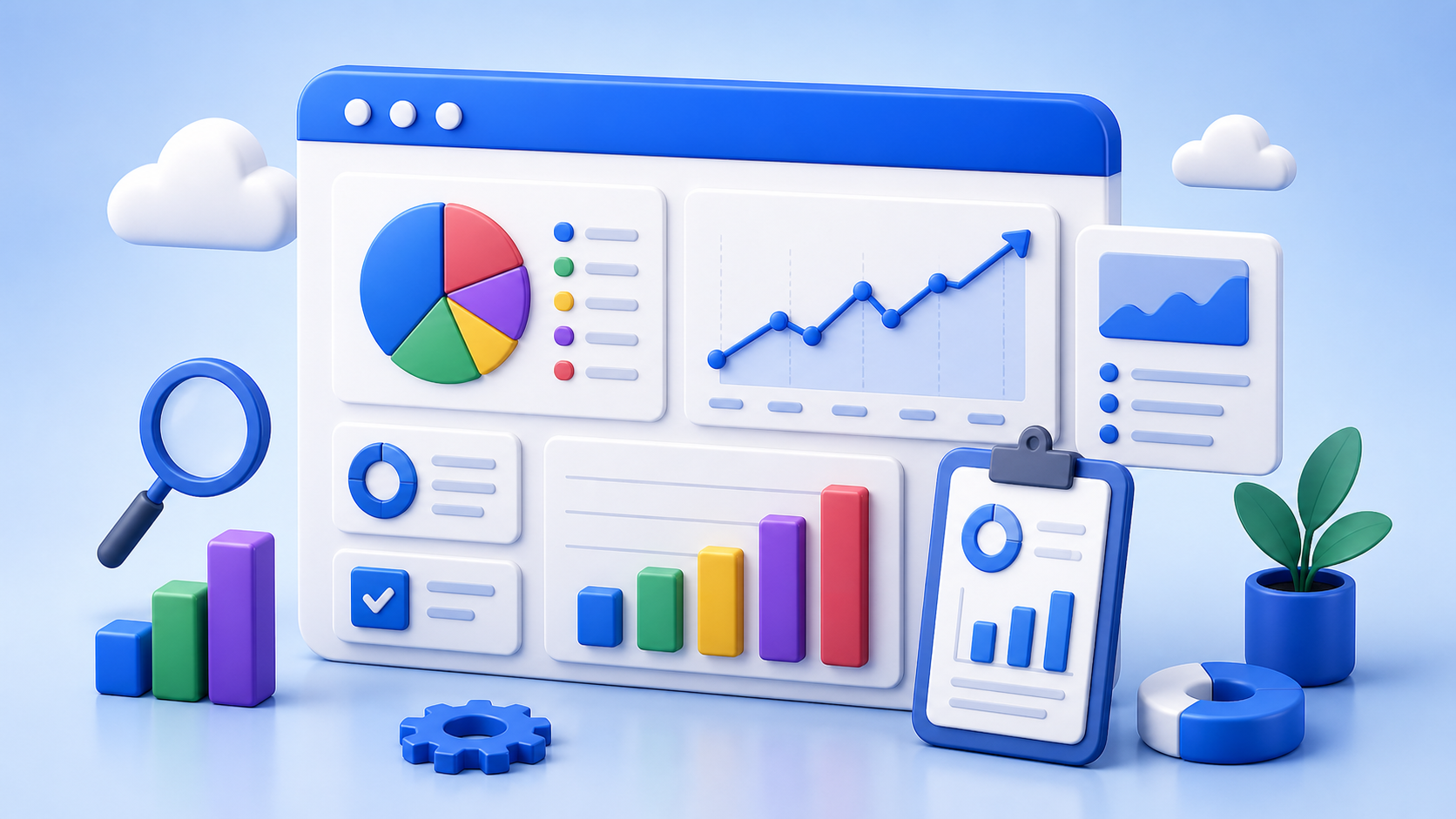 Engine Analytics / Báo cáo — một màn hình cho chủ doanh nghiệp, không cần hỏi từng bộ phận